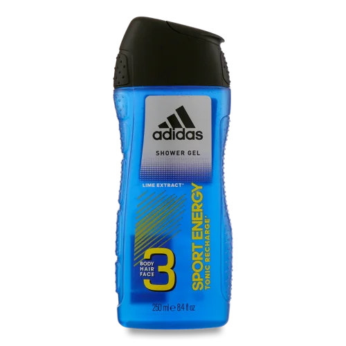 Гель для Душу Чоловіків Sport Energy 3в1 Adidas, Об'єм 250мл