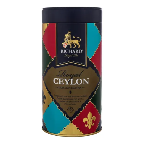 Чай чорний цейлонський байховий Royal Ceylon Richard з залізній банці 80г