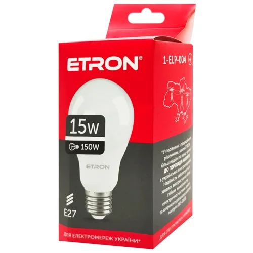 Лампа Etron світлодіодна A65 15W E27 4200K