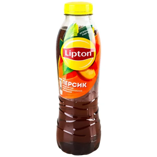 Напій безалкогольний негазований Холодний чорний чай зі смаком персика Lipton 0.5л