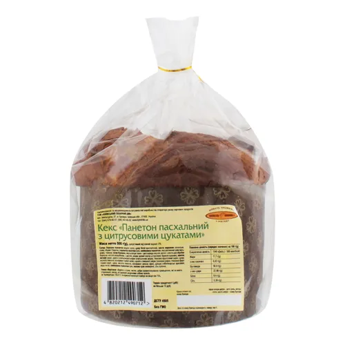 Кекс Панетон пасхальний з цитрусовими цукатами Київхліб м/у 500г