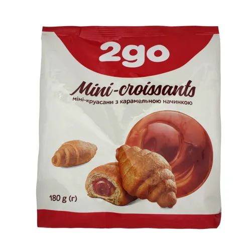Міні-круасани з карамельною начинкою 2go м/у 180г