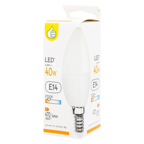 Лампочка Auchan LED свічка E14 4.9W 2700К