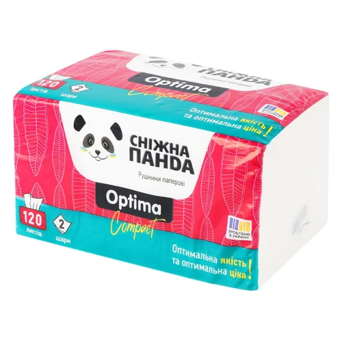 Рушники паперові Сніжна панда Optima Compact 2-шарові 120шт