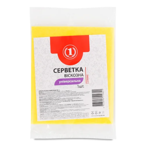 Серветка Віскозна Універсальна ТМ "1" 1шт, в/ґ