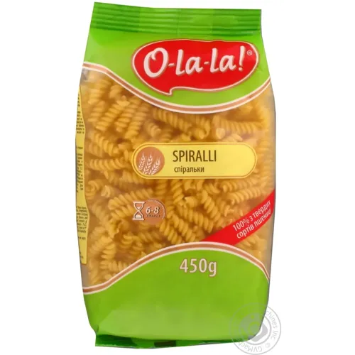 Макаронні вироби O-la-la! Spiralli 450г