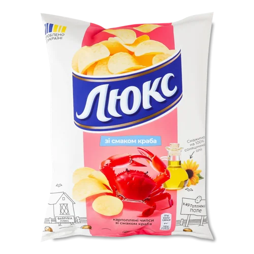 Чипси Картопляні Зі Смаком Краба Люкс, м/у 105г