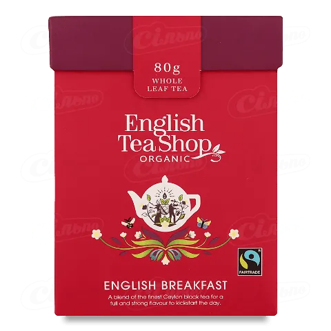Чай чорний English Tea Shop English Breakfast органічний + ложка, 80г
