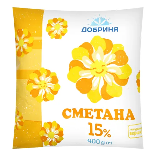 Сметана 15% Добриня м/у 400г