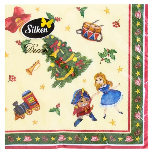 Серветки столові Silken Лускунчик 3-шарові 33*33см 18шт