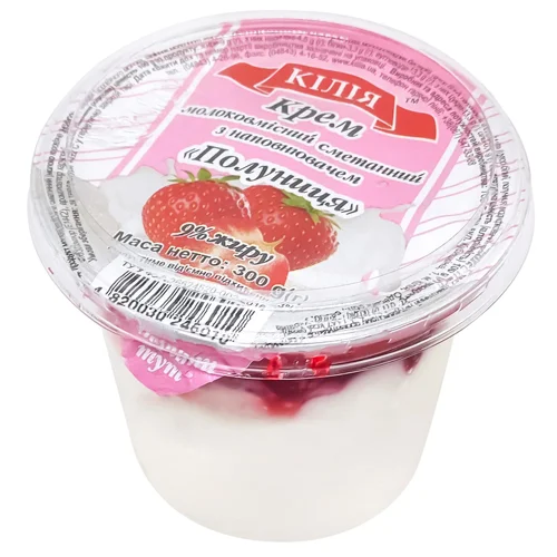 Крем сметанковий Кілія Полуниця 300г