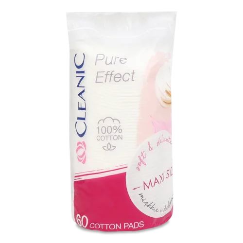 Диски Ватні Cleanic Pure Effect Maxi, Вищий ґатунок, Пакет 100 шт.