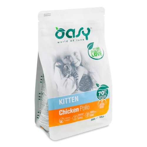 Корм сухий для кошенят з куркою Oasy, в/у, 300г
