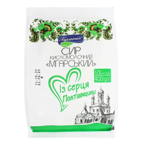 Сир кисломолочний 5% Мгарський Гармонія м/у 400г