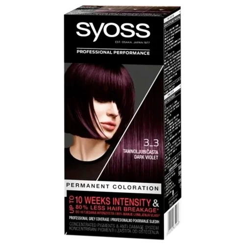Стійка фарба для волосся Syoss 3-3 Темно-фіолетовий 115мл