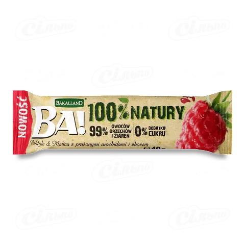 Батончик Ba! фініковий ягоди-овес без цукру, 40г