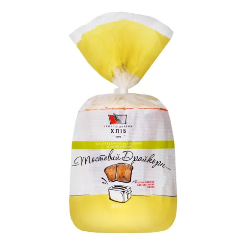 Хліб пшенично-висівковий з пшоном і насінням льону нарізний Тостовий Драйкорн Просто добрий хліб м/у 300г