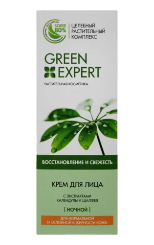 Крем для Обличчя Відновлення І Свіжість Green Expert, 50мл