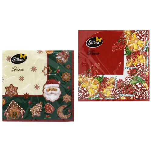 Серветки столові Silken Рамка з солодощами 3-шарові 33*33см 18шт