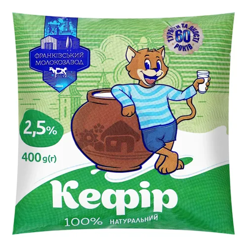 Кефір 2.5% Франківський молокозавод м/у 400г
