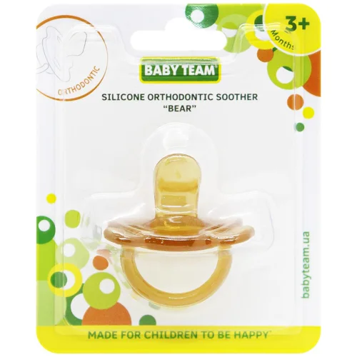 Пустушка Baby Team Ведмедик ортодонтична cиліконова