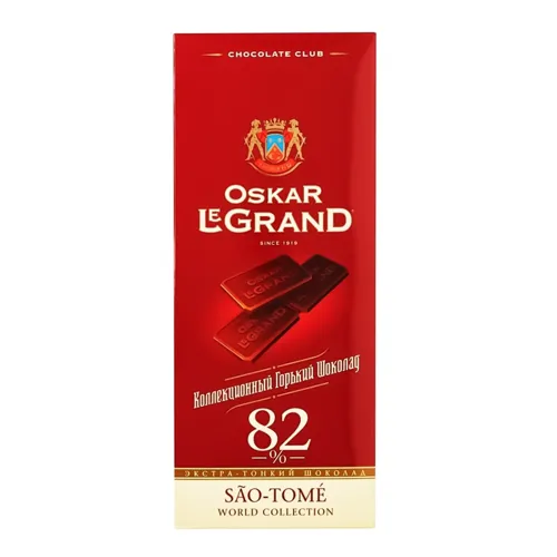 Шоколад Oscar Le Grand чорний екстра-тонкий 82% 82г