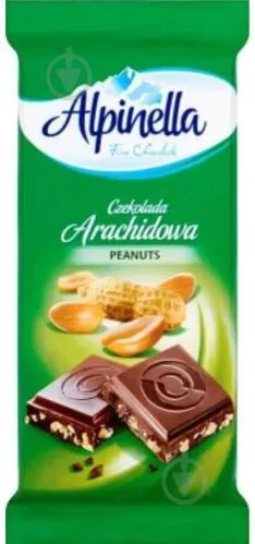 Шоколад Alpinella молочний з арахісом 90г