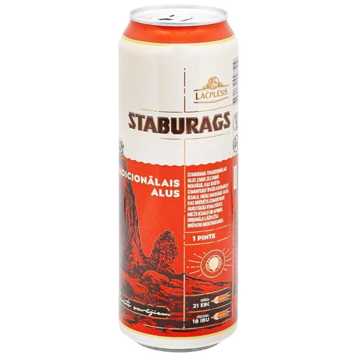 Пиво Lacplesis Staburags Tradicionalais світле 5% 0,568л