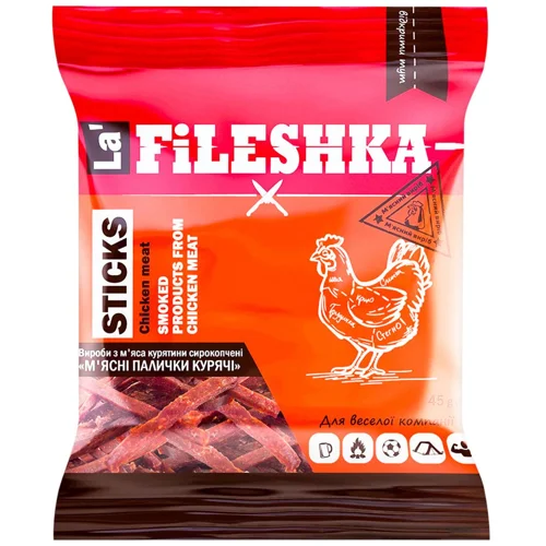 Снеки La Fileshka М'ясні палички курячі 45г