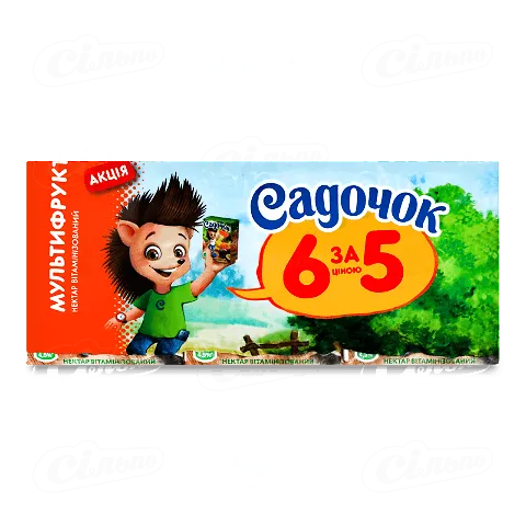 Нектар «Садочок» мультифруктовий, 6*0,2л/уп