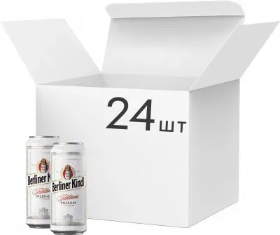 Упаковка пива Berliner Kindl Jubilaums Pilsener світле фільтроване 5.1% 0.5л х 24 шт