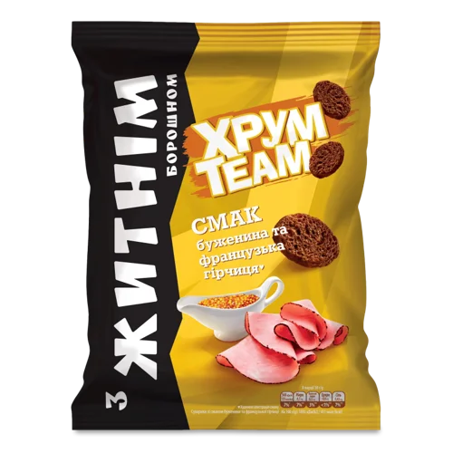 Сухарики З Житнім Борошном Буженина Та Французька Гірчиця, м/у 55г