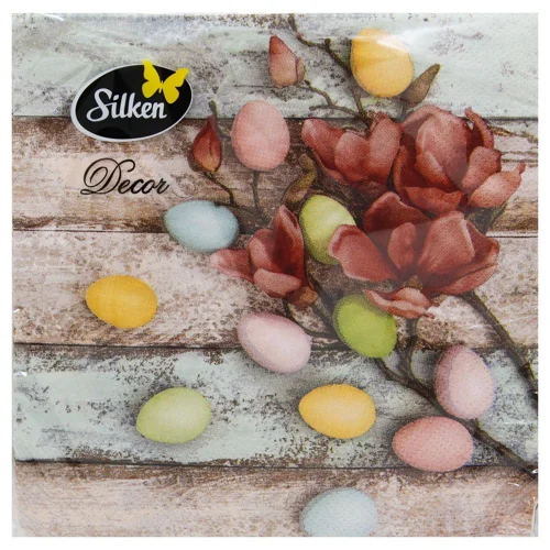 Серветки столові Silken Пасхальна магнолія 3-шарові 33*33см 18шт