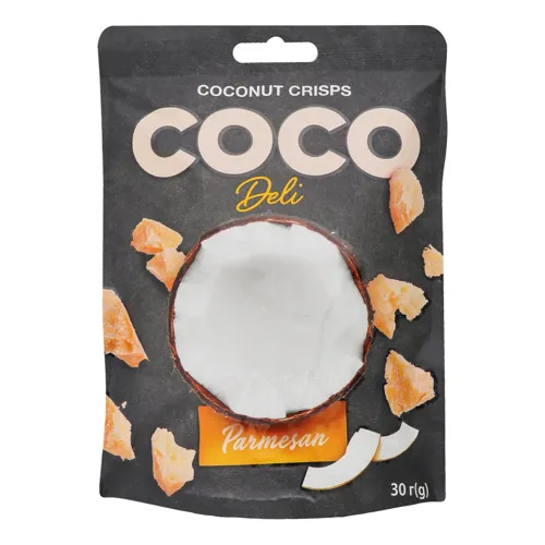 Чіпси кокосові солоні з сиром пармезан CocoDeli д/п 30г