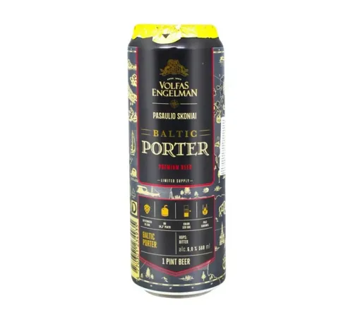 Пиво Volfas Engelman Baltic Porter темне фільтроване 6% 0,568л