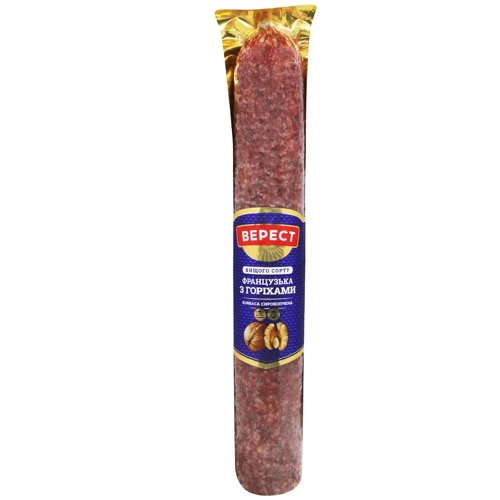 Ковбаса Верест Французька з горіхами сирокопчена вищого сорту вагова