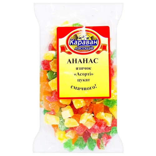 Цукати Караван Ласощів Ананас язичок асорті 180г