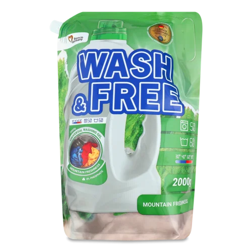 Гель для Прання Гірська Свіжість Універсальний, 2000 г, Wash&Free