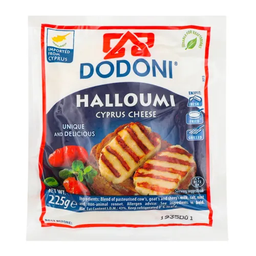 Сир 43% розсільний Halloumi Dodoni вищого ґатунку 225г