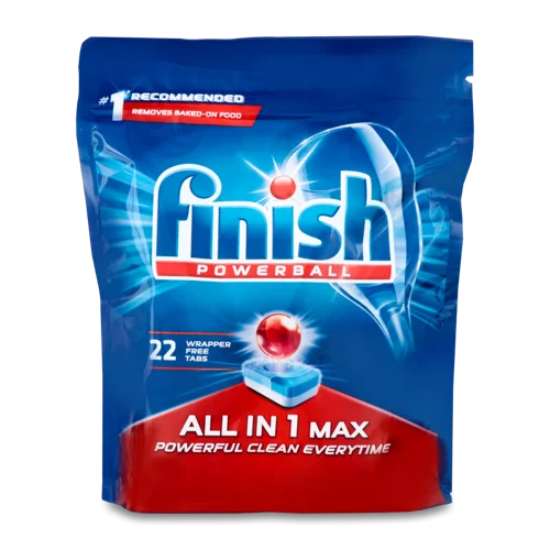 Засіб для миття посуду FINISH AIO, 22 таб., для посуду