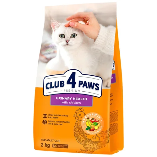 Корм сухий Club 4 Paws Premium з куркою для котів із захворюваннями сечовивідних шляхів 2кг