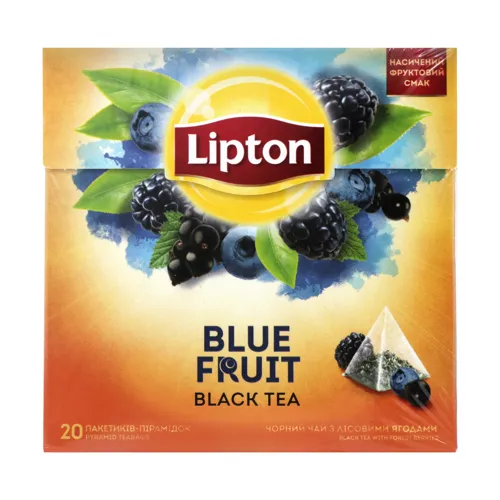 Чай чорний байховий зі шматочками ягід Blue Fruit Lipton к/у 20х1.8г