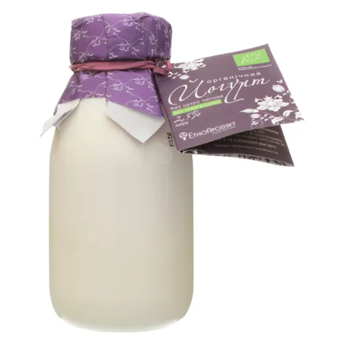 Йогурт 2.5% органічний питний без цукру ЕтноПродукт 250г