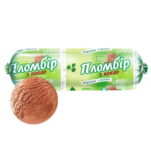 Морозиво Біла Береза пломбір з какао 777г