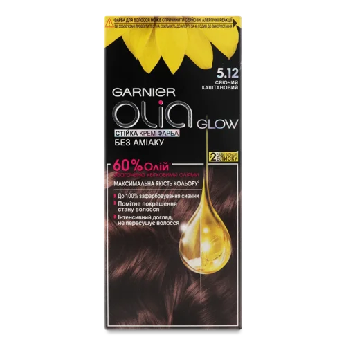 Крем-фарба Для Волосся Без Аміаку Olia №5.12 Garnier, 1шт