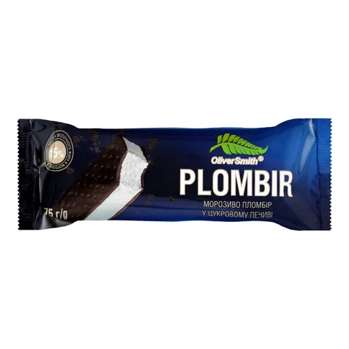 Морозиво 15% у цукровому печиві Plombir Oliver Smith м/у 75г