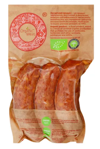 Ковбаски органічні твердокопчені Organic meat кг