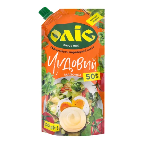 Майонез 50% Чудовий Оліс д/п 300г