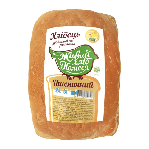 Хліб Пшеничний Живий хліб Полісся м/у 0.3кг