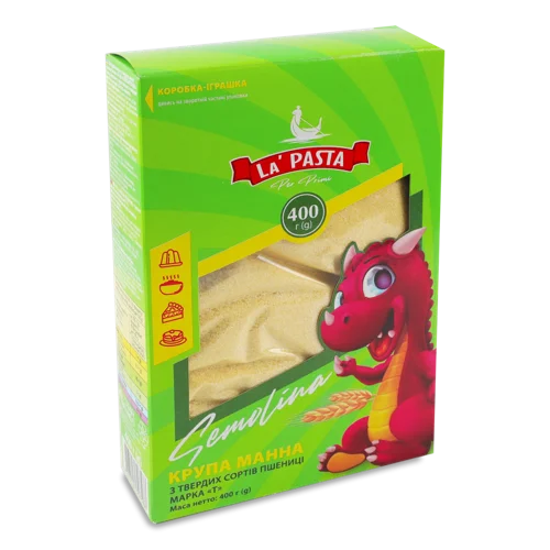 Крупа Манна В/ґ З Твердих Сортів Пшениці La' Pasta Per Primi, Картонна Упаковка, 400г